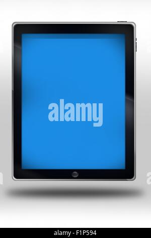 Moderno Computer tablet illustrazione. Elegante design pulito. Vuoto nella schermata blu. Computer mobile di raccolta di tecnologia. Foto Stock