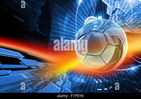 Global azione calcio sfondo. Cool azione Blur-Red Background - Soccer tema ( il calcio europeo ) 3D Render illustrazione. Foto Stock
