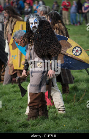 Parete di Adriano Live! - Il grande soldato romano evento. Birdoswald, Cumbria, 5 settembre 2015. Foto Stock