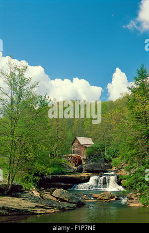 Glade Creek GristMill in primavera, Babcock State Park, West Virginia, USA Foto Stock