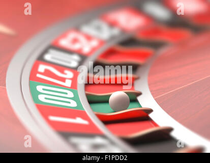 Ruota della Roulette, illustrazione del computer. Foto Stock