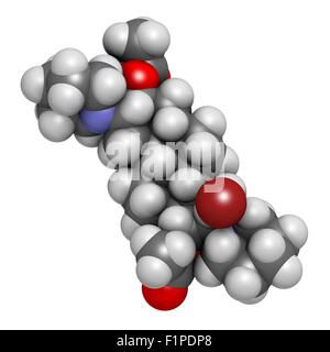 Il vecuronio bromuro miorilassante farmaco (agente paralizzante) utilizzato in anestesia ma anche in iniezione letale cocktail atomi sono Foto Stock