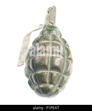 Isolato Hand Grenade Foto Stock