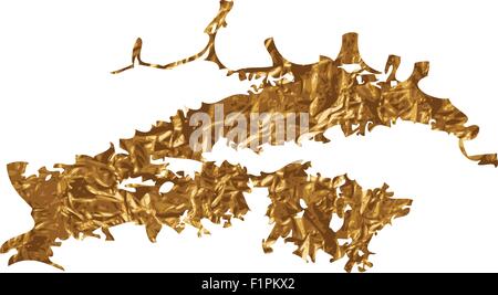 Golden inky grunge splash illustrazione vettoriale Illustrazione Vettoriale