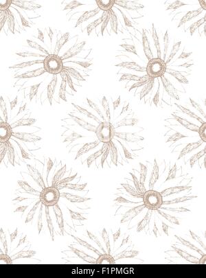 Vintage floral seamless pattern con disegnati a mano fiori illustrazione vettoriale Illustrazione Vettoriale