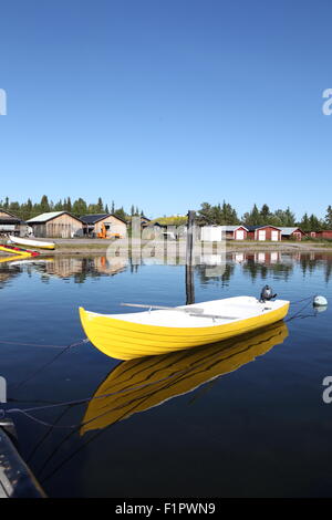 Jukkasjarvi lago, vicino a Kiruna, Lapponia, Svezia Foto Stock