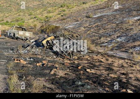 Un devastante incidente auto nel deserto dell'Arizona Foto Stock