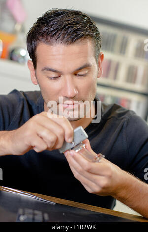 Watch repair man Foto Stock