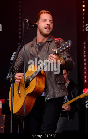 James Morrison suona ad un Festival No.6 su 06/09/2015 in Portmeirion, Gwynedd, il Galles del Nord. Persone nella foto: James Morrison. Foto di Julie Edwards/Alamy Live News Foto Stock