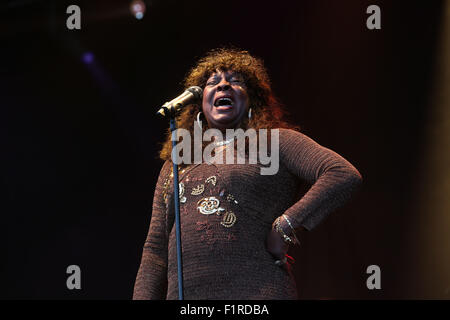 Preston Park, Brighton, East Sussex, Regno Unito. Martha Reeves si esibisce al festival musicale Together the People 2015. 6th settembre 2015 Foto Stock