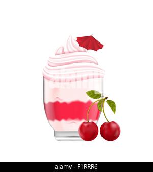 Gelato alla crema con Panna montata Illustrazione Vettoriale