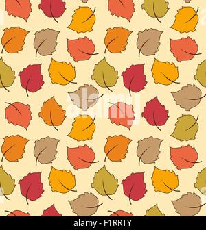 Seamless Texture di foglie di autunno, sfondo luminoso Illustrazione Vettoriale