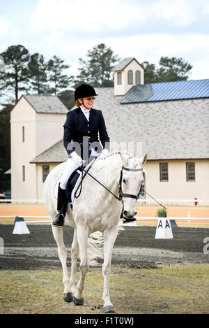 Competitiva Dressage Equitazione in Pinehurst North Carolina Foto Stock