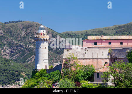 Faro e Forte Stella, Portoferraio, Isola d'Elba, Provincia di Livorno, Toscana, Italia, Europa Foto Stock