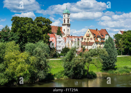 Lo Stadtamhof, il vecchio quartiere di Regensburg, Sito Patrimonio Mondiale dell'UNESCO, Baviera, Germania, Europa Foto Stock