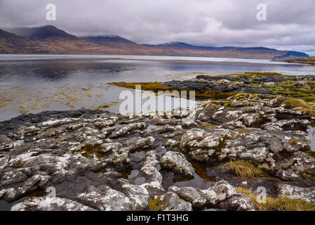 Loch na Keal, vicino Kellan, Isle of Mull, Ebridi Interne, Argyll and Bute, Scotland, Regno Unito, Europa Foto Stock