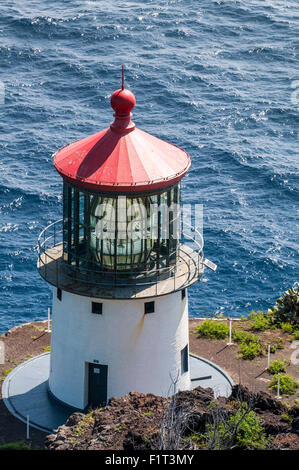 Makapu'u Point Lighthouse, Oahu, Hawaii, Stati Uniti d'America, il Pacifico Foto Stock