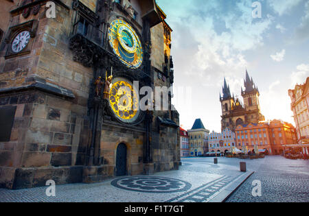 La Piazza della Città Vecchia di Praga, Repubblica Ceca Foto Stock
