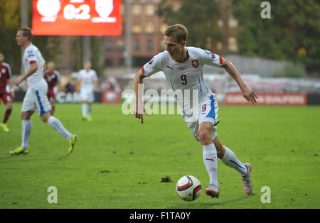 Riga, Lettonia. 06 Sep, 2015. La Repubblica ceca è Borek Dockal in azione durante l'Euro 2016 Gruppo di qualifica di una partita di calcio tra la Lettonia e Repubblica ceca a Riga, Lettonia, 6 settembre 2015. Credito: David Svab/CTK foto/Alamy Live News Foto Stock