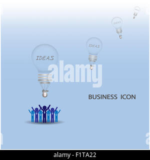 Creative lampadina luce sfondo,il concetto di business.illustrazione vettoriale EPS10 Foto Stock