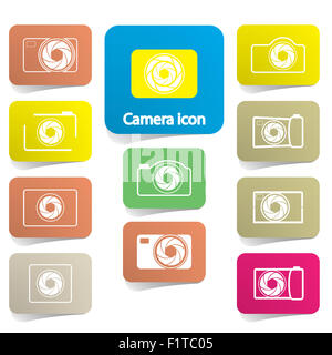 Impostare la fotocamera digitale icone Foto Stock