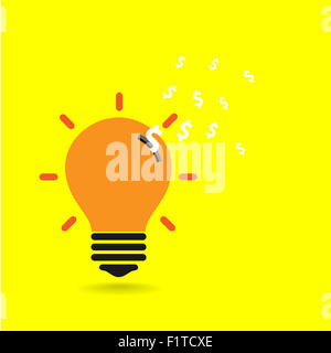 Creative lampadina luce,salvataggio segno,idee concetti,business background. Foto Stock