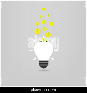 Creative lampadina luce,salvataggio segno,idee concetti,business background. Foto Stock