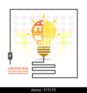 Creative lampadina luce,salvataggio segno,idee concetti,business background. Foto Stock