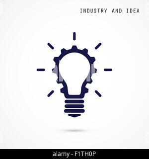 Creative lampadina luce di marcia e disegno astratto modello di pagina di intestazione. Aziendale Corporate industriale logotipo creativo simbolo. Foto Stock