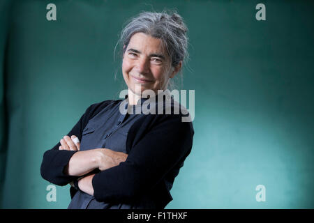 Debi Gliori, Scottish autore e illustratore di libri per bambini, all'Edinburgh International Book Festival 2015. Edimburgo, Scozia. 19 Agosto 2015 Foto Stock