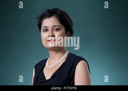 Sharmishta 'Shami' Chakrabarti CBE, il direttore di libertà, al Edinburgh International Book Festival 2015. Edimburgo, Scozia. 19 Agosto 2015 Foto Stock