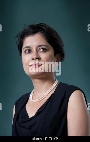 Sharmishta 'Shami' Chakrabarti CBE, il direttore di libertà, al Edinburgh International Book Festival 2015. Edimburgo, Scozia. 19 Agosto 2015 Foto Stock