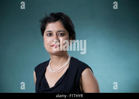 Sharmishta 'Shami' Chakrabarti CBE, il direttore di libertà, al Edinburgh International Book Festival 2015. Edimburgo, Scozia. 19 Agosto 2015 Foto Stock