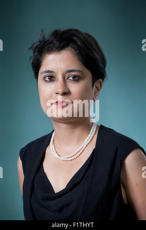 Sharmishta 'Shami' Chakrabarti CBE, il direttore di libertà, al Edinburgh International Book Festival 2015. Edimburgo, Scozia. 19 Agosto 2015 Foto Stock