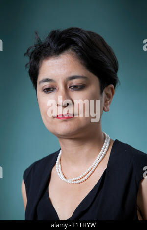 Sharmishta 'Shami' Chakrabarti CBE, il direttore di libertà, al Edinburgh International Book Festival 2015. Edimburgo, Scozia. 19 Agosto 2015 Foto Stock