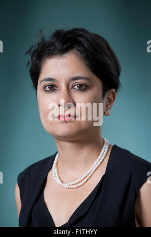 Sharmishta 'Shami' Chakrabarti CBE, il direttore di libertà, al Edinburgh International Book Festival 2015. Edimburgo, Scozia. 19 Agosto 2015 Foto Stock