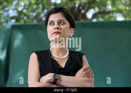 Sharmishta 'Shami' Chakrabarti CBE, il direttore di libertà, al Edinburgh International Book Festival 2015. Edimburgo, Scozia. 19 Agosto 2015 Foto Stock