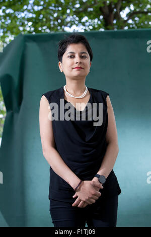 Sharmishta 'Shami' Chakrabarti CBE, il direttore di libertà, al Edinburgh International Book Festival 2015. Edimburgo, Scozia. 19 Agosto 2015 Foto Stock