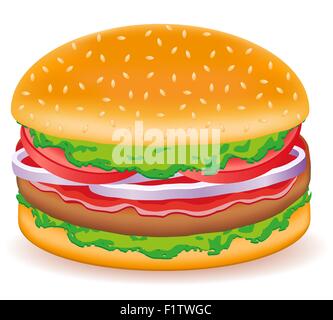 Hamburger illustrazione vettoriale isolati su sfondo bianco Illustrazione Vettoriale
