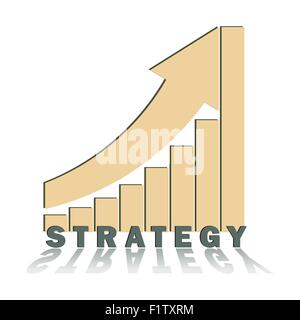 Strategic trend positivo di crescita illsutation vettore isolato su bianco Illustrazione Vettoriale