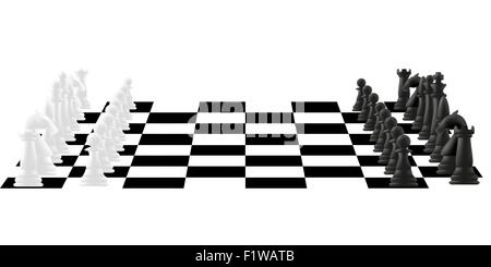 Scacchiera con figure illustrazione vettoriale Illustrazione Vettoriale