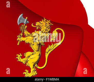 3D Royal Standard della Norvegia. Close up. Foto Stock