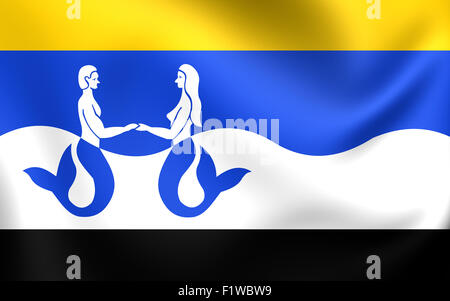 Bandiera di Schouwen-Duiveland, Paesi Bassi. Close up. Foto Stock