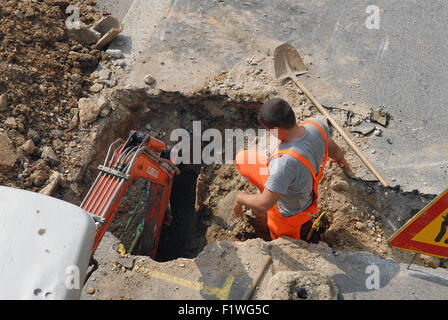 Milano, Italia, strada di cantiere Foto Stock