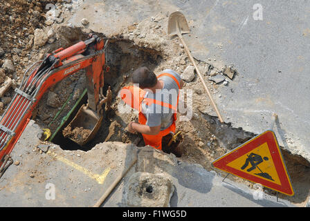 Milano, Italia, strada di cantiere Foto Stock