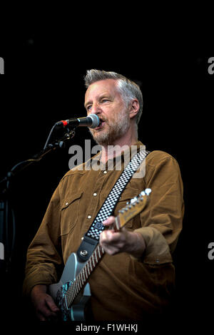 Billy Bragg di eseguire insieme le persone Festival di Brighton. Foto Stock