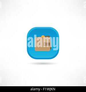 Portafoglio icona grunge Illustrazione Vettoriale