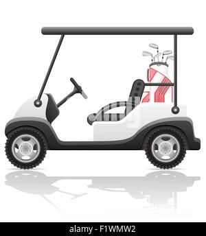 Noleggio di golf car illustrazione vettoriale isolati su sfondo bianco Illustrazione Vettoriale