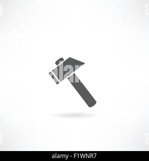 Martello. Silhouette su uno sfondo bianco. Illustrazione Vettoriale