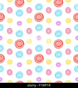 Modello senza soluzione di continuità con i lecca lecca colorati Illustrazione Vettoriale